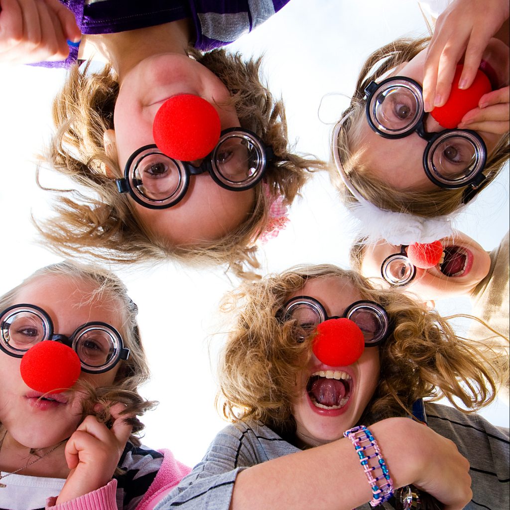 Children with clown noses